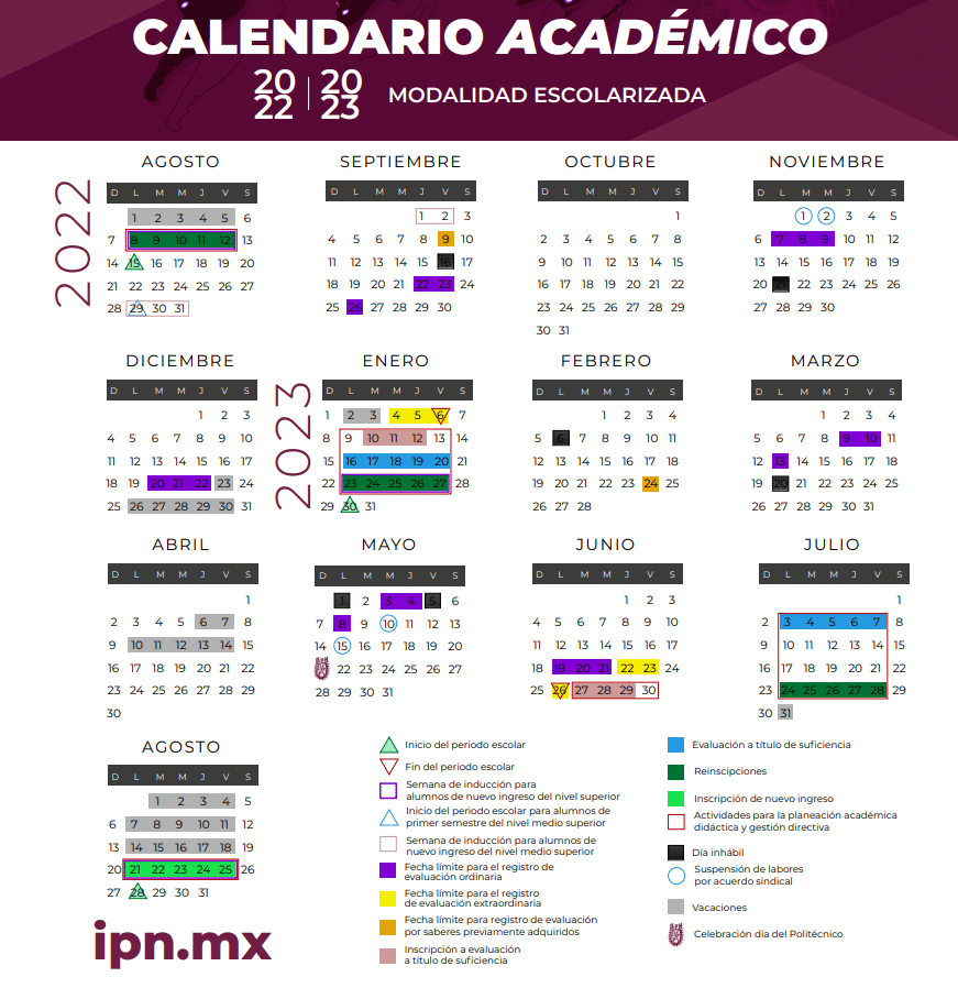 Calendario IPN 2023: Consulta y Descarga. (2)